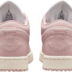 کتانی نایکی اورجینال مدل Nike Air Jordan 1 Low White/Sail/Pink Oxford