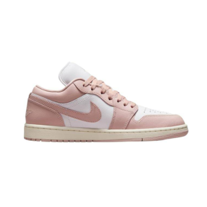 کتانی نایکی اورجینال مدل Nike Air Jordan 1 Low White/Sail/Pink Oxford