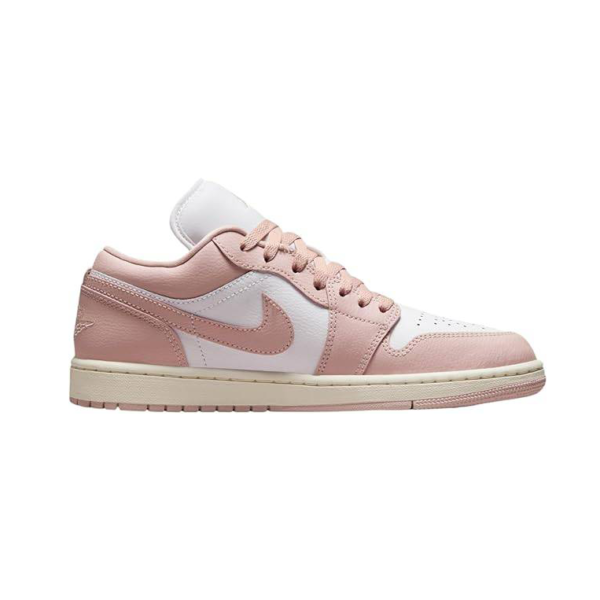 کتانی نایکی اورجینال مدل Nike Air Jordan 1 Low White/Sail/Pink Oxford