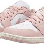 کتانی نایکی اورجینال مدل Nike Air Jordan 1 Low White/Sail/Pink Oxford