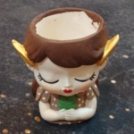 گلدان سرامیکی دختر گل سر بال فرشته