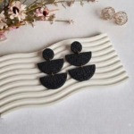 گوشواره خمیری طرح چتر – مشکی