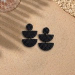 گوشواره خمیری طرح چتر – مشکی